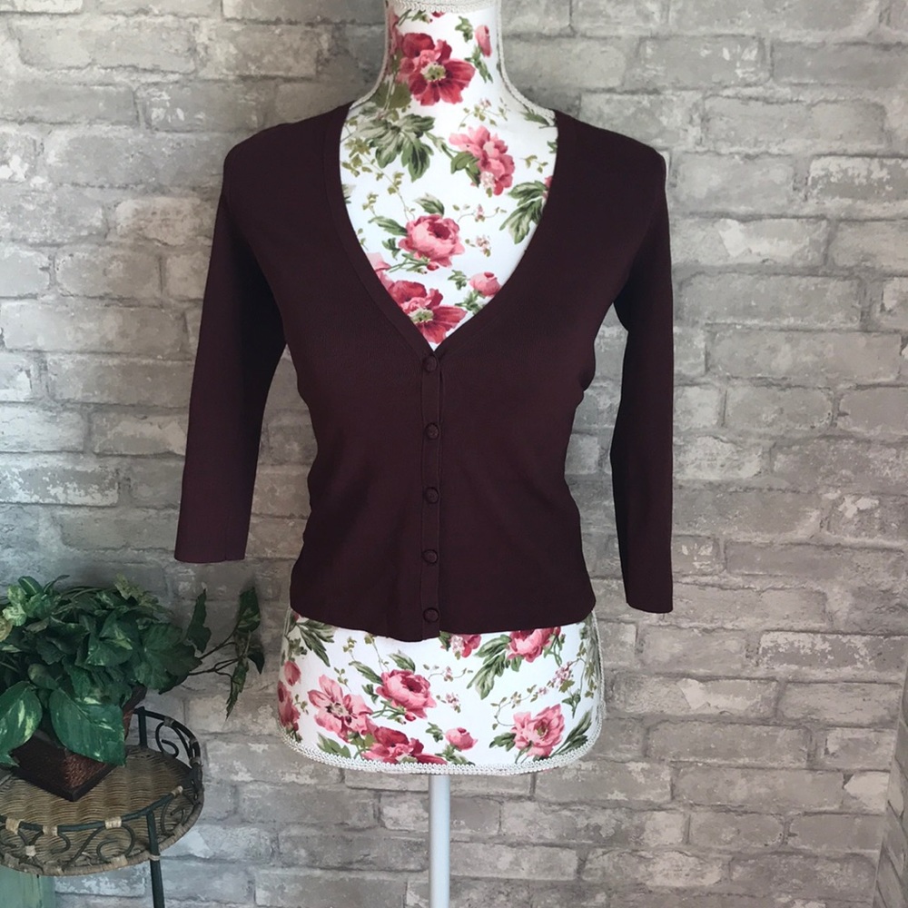 Stunning LOFT Wine Cardigan